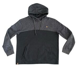 Ten Tree Men's Hoodie Black Gray Color Block Organic‎ Cotton Blend XXL Kangaroo